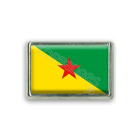 Pins rectangle : Drapeau Guyane