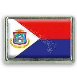 Pins rectangle : Drapeau Saint Martin