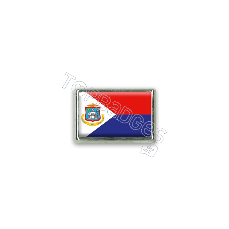 Pins rectangle : Drapeau Saint Martin