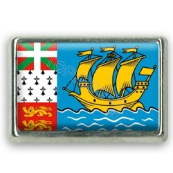 Pins rectangle : Drapeau Saint Pierre et Miquelon