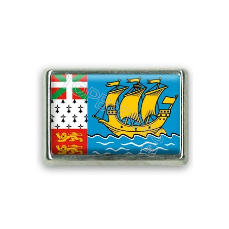 Pins rectangle : Drapeau Saint Pierre et Miquelon