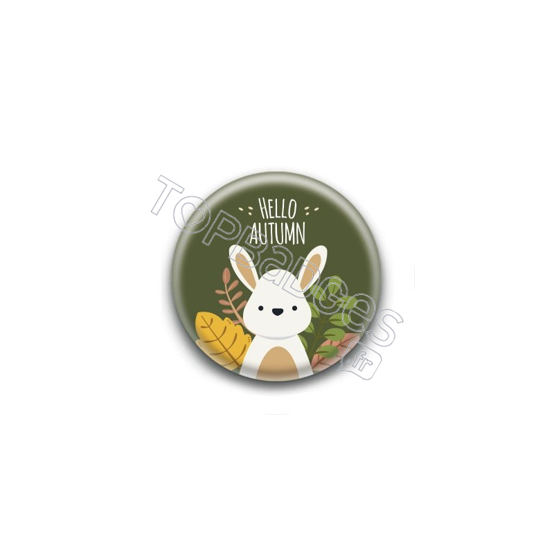 Badge : Hello Autumn, lapin