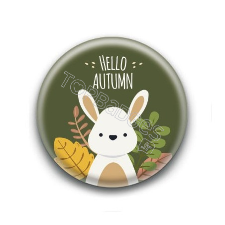 Badge : Hello Autumn, lapin