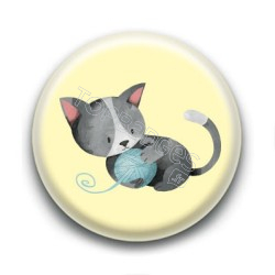 Badge : Chaton noir et blanc