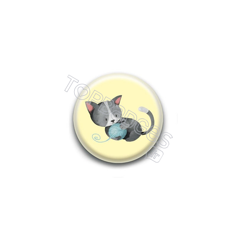 Badge : Chaton noir et blanc