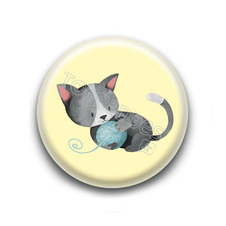 Badge : Chaton noir et blanc