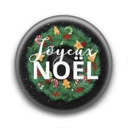 Badge : Joyeux Noël, couronne