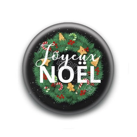 Badge : Joyeux Noël, couronne