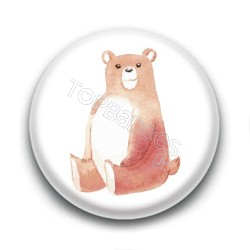 Badge : Ours aquarelle