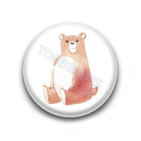 Badge : Ours aquarelle