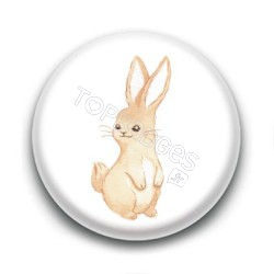 Badge : Lapin aquarelle