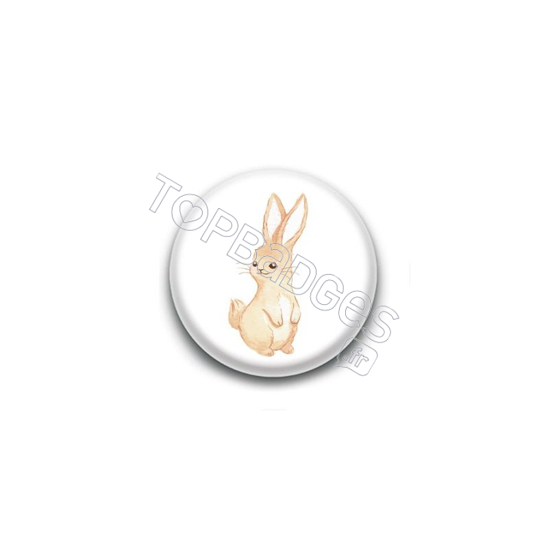 Badge : Lapin aquarelle