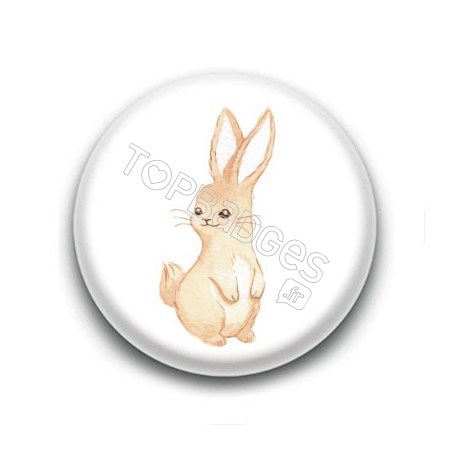 Badge : Lapin aquarelle