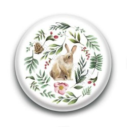 Badge : Lapin et forêt