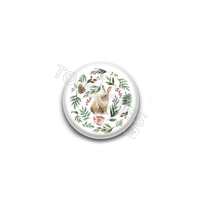 Badge : Lapin et forêt