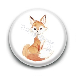 Badge : Renard aquarelle