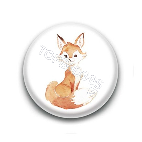 Badge : Renard aquarelle