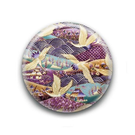 Badge : Motif à grues japonaises