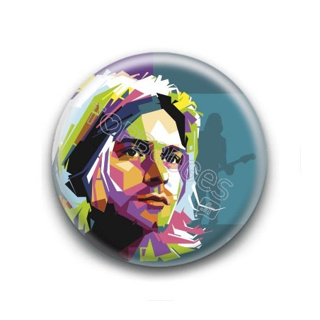 Badge : Graphique, chanteur Kurt Cobain