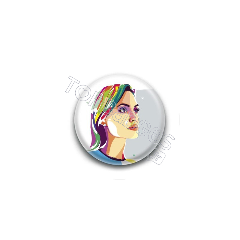 Badge : Graphique, actrice Angelina Jolie