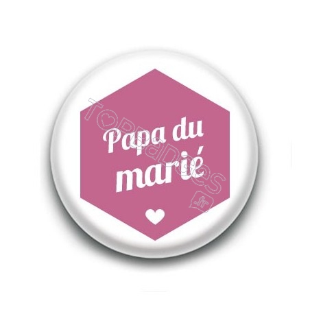 Badge : Hexagone rose, Papa du marié