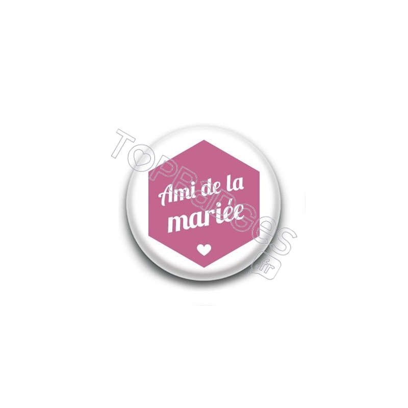 Badge : Hexagone rose, Ami de la mariée