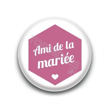 Badge : Hexagone rose, Ami de la mariée