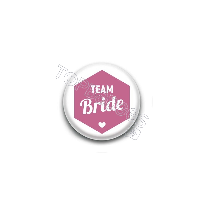 Badge : Hexagone rose, Team Bride