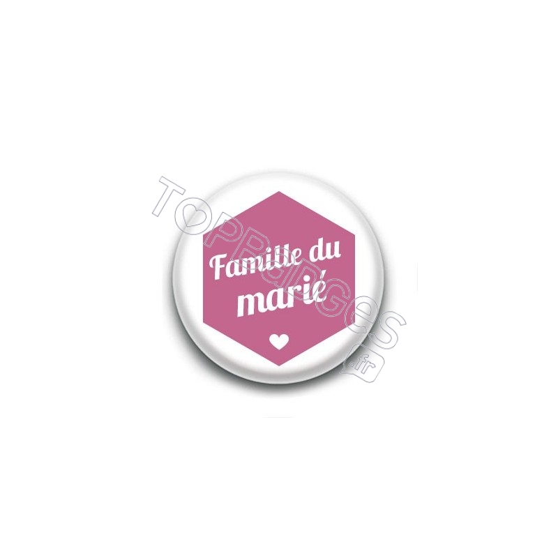 Badge : Hexagone rose, Famille du marié
