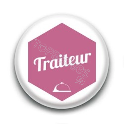 Badge : Hexagone rose, Traiteur