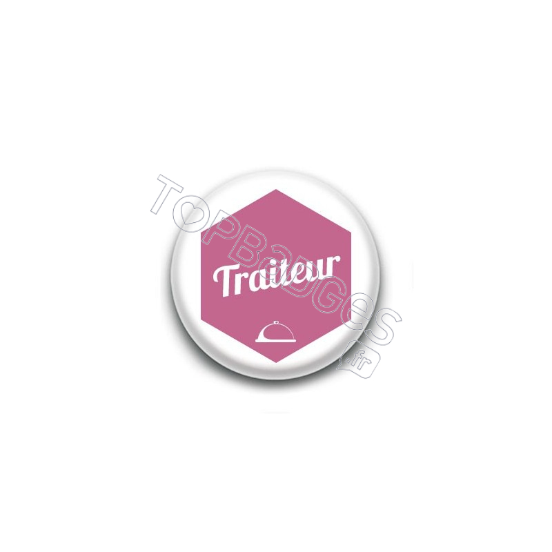 Badge : Hexagone rose, Traiteur