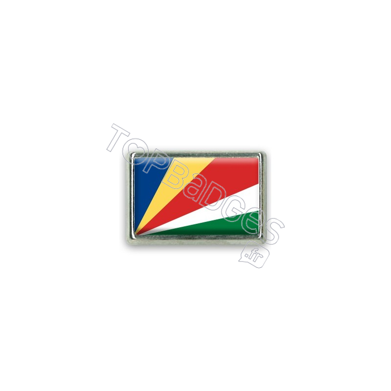 Pins rectangle : Drapeau Seychelles