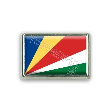 Pins rectangle : Drapeau Seychelles