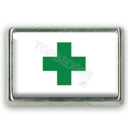 Pins rectangle : Drapeau croix verte