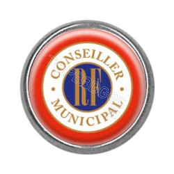 Pins rond chromé : Conseiller municipal