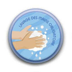 Badge : Lavage des mains obligatoire