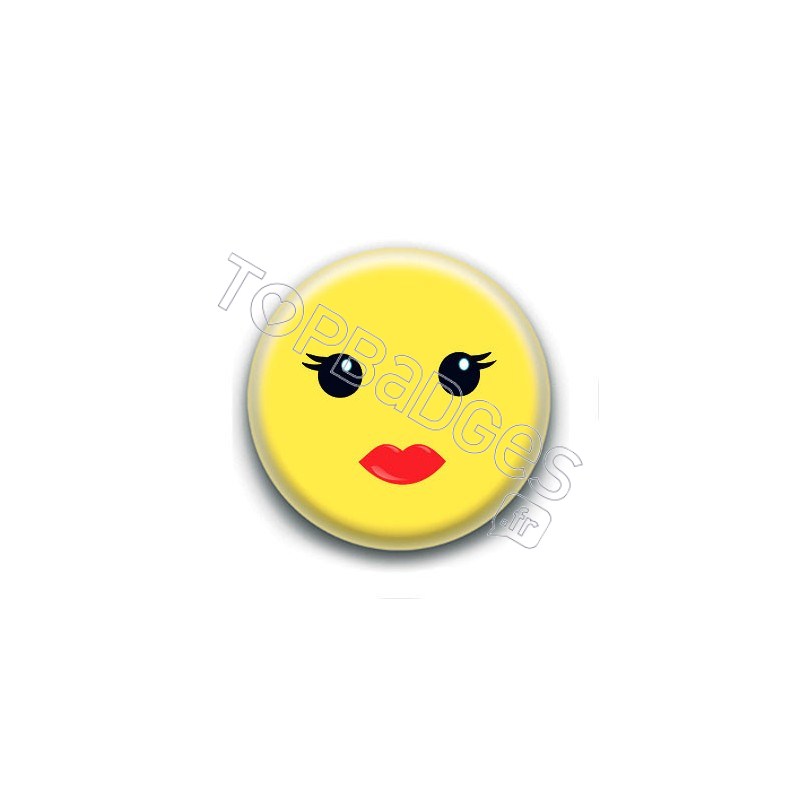 Badge : Smiley femme