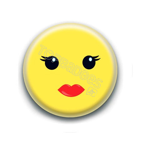 Badge : Smiley femme