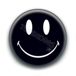 Badge : Smiley noir