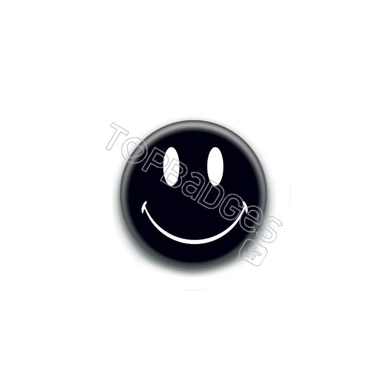 Badge : Smiley noir