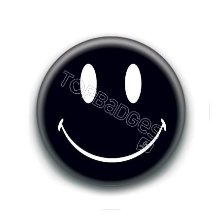 Badge : Smiley noir