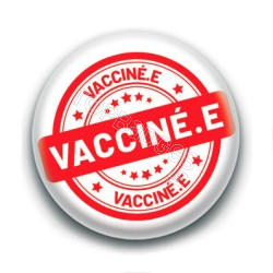 Badge : Vacciné.e, tampon