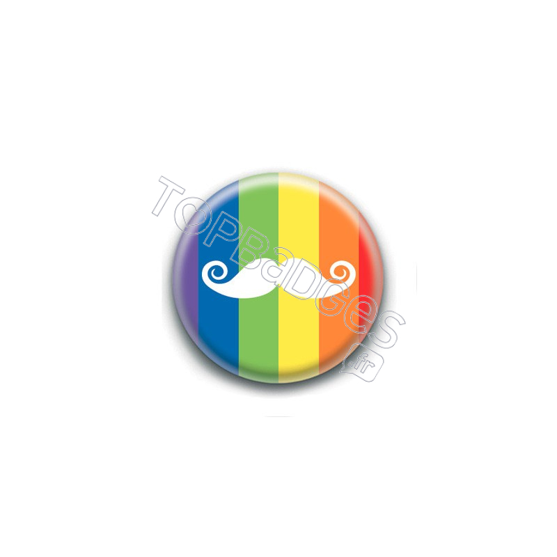 Badge : Moustache LGBTQIA+