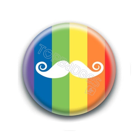 Badge : Moustache LGBTQIA+