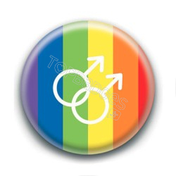 Badge : Drapeau LGBTQIA+, symbole homme