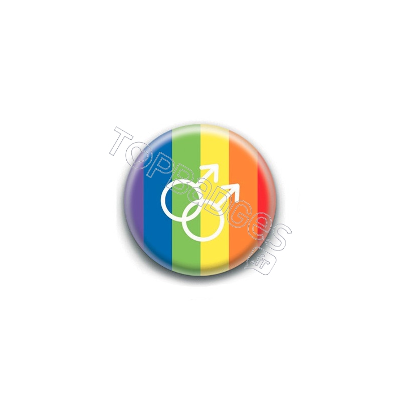 Badge : Drapeau LGBTQIA+, symbole homme