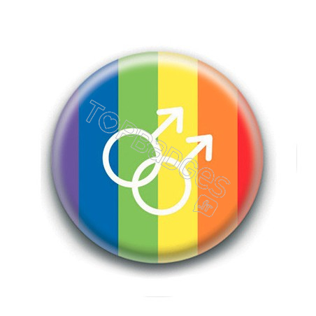 Badge : Drapeau LGBTQIA+, symbole homme