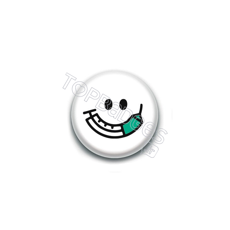 Badge : Vaccin, smiley