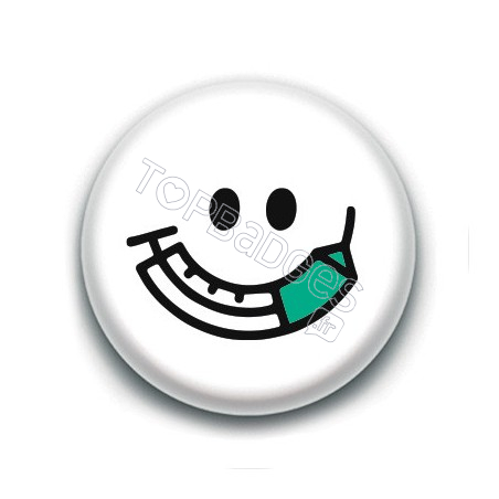 Badge : Vaccin, smiley