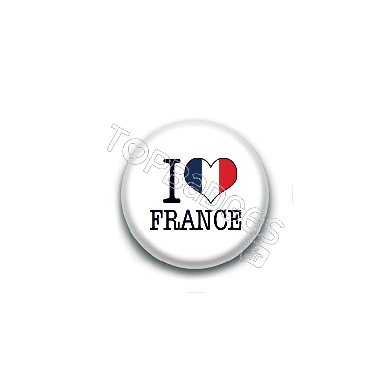 Badge : I Love France, coeur
